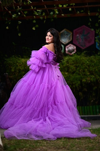 Beautiful Blue Purple Ballgown Prom Dress with Flowers - $137.3904 #P74149  - SheProm.com